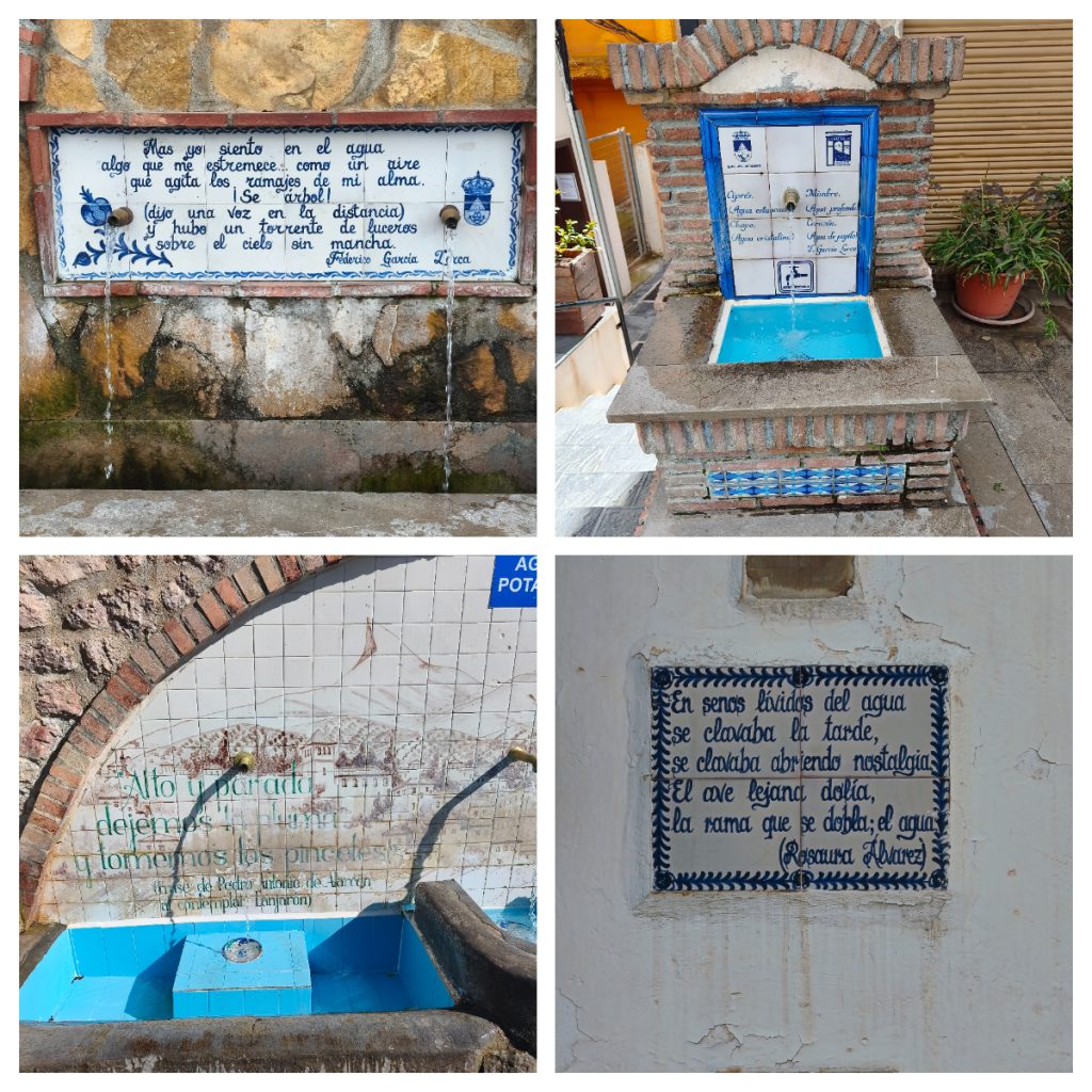 Últimos pilares de la ruta del agua de Lanjarón cerca del Chalet Venta del Aire.